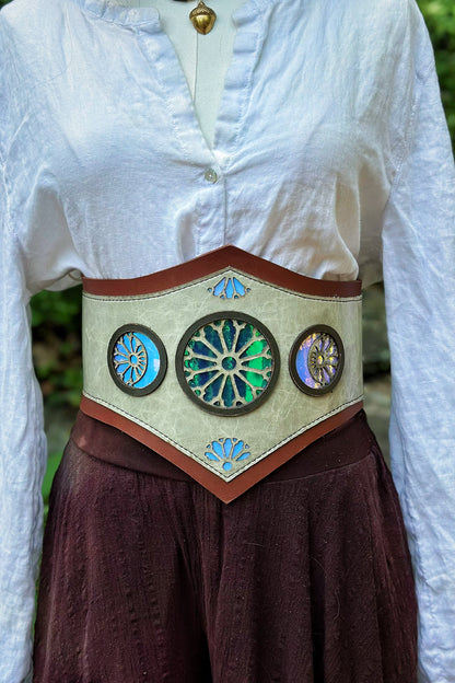 "Spring Moon" - OOAK Corset Belt - Size Small
