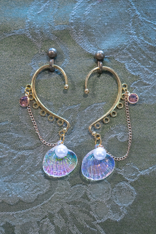 "Pearls of the Waves" - OOAK Earcuff Pair
