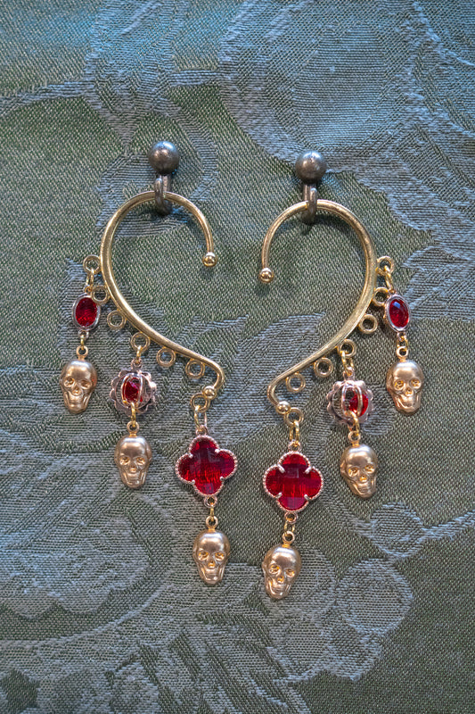 "Mask of Death" - OOAK Earcuff Pair