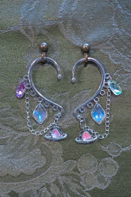 "Planetary Tears" - OOAK Earcuff Pair