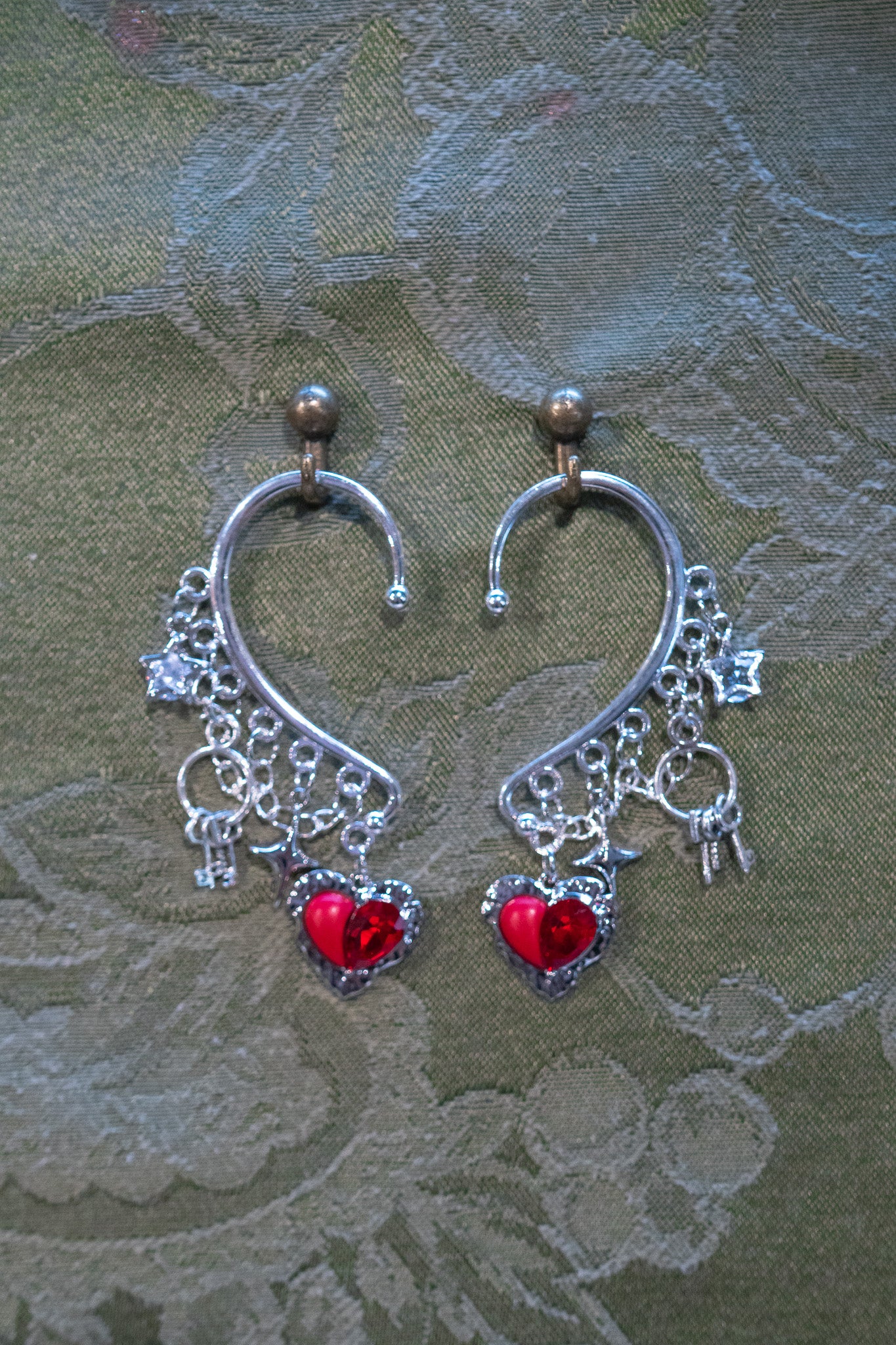 "Keys to the Heart" - OOAK Earcuff Pair