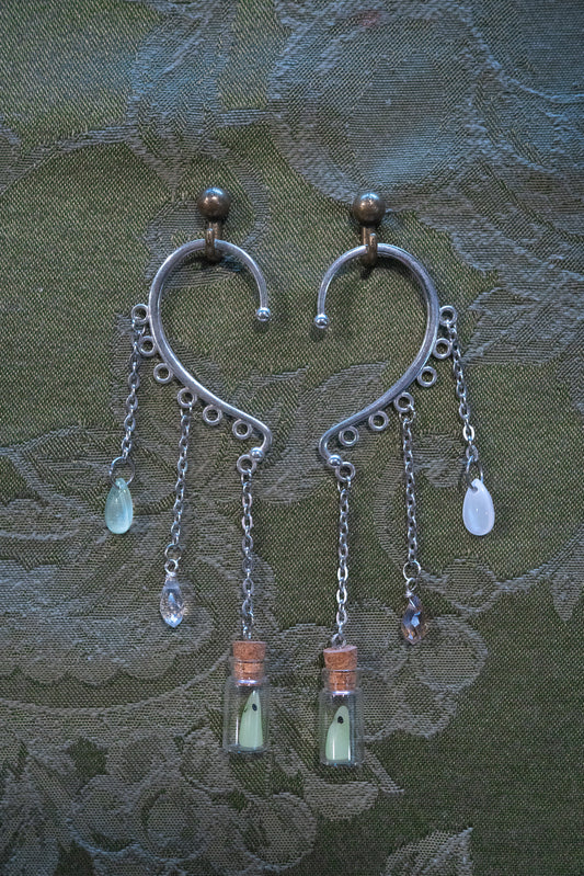 "Spirit in a Bottle" - OOAK Earcuff Pair