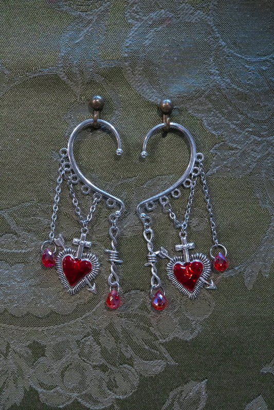 "Bloody Valentine" - OOAK Earcuff Pair