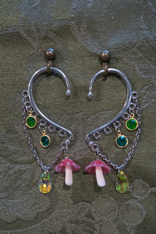 "Mushroom Forest" - OOAK Earcuff Pair