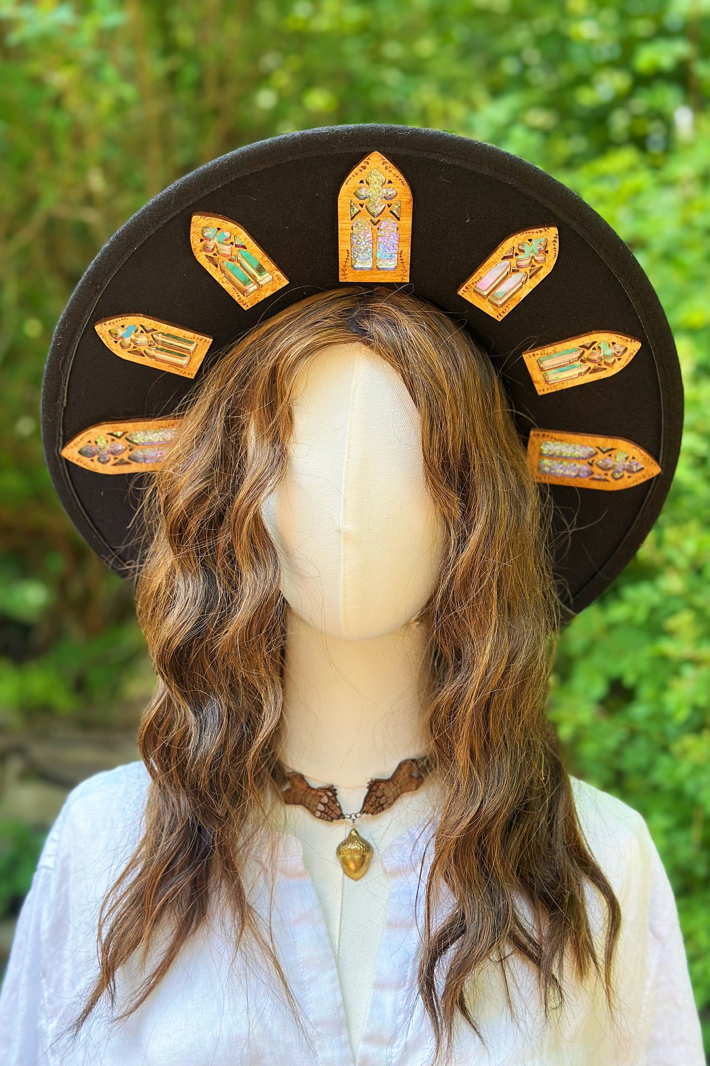 "Bouquet of Embers" - OOAK Halo Hat