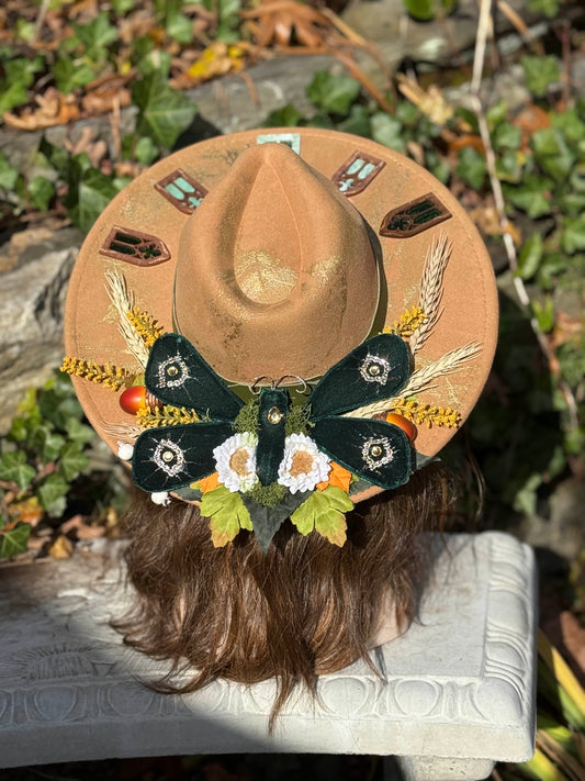 "Emerald Flutter" - OOAK Halo Hat