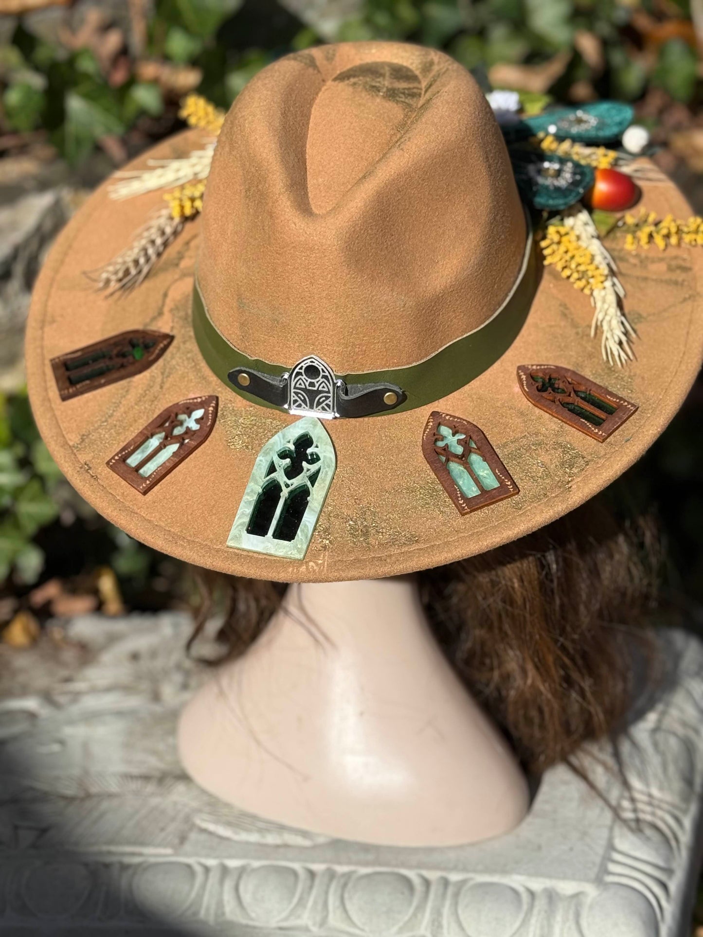 "Emerald Flutter" - OOAK Halo Hat