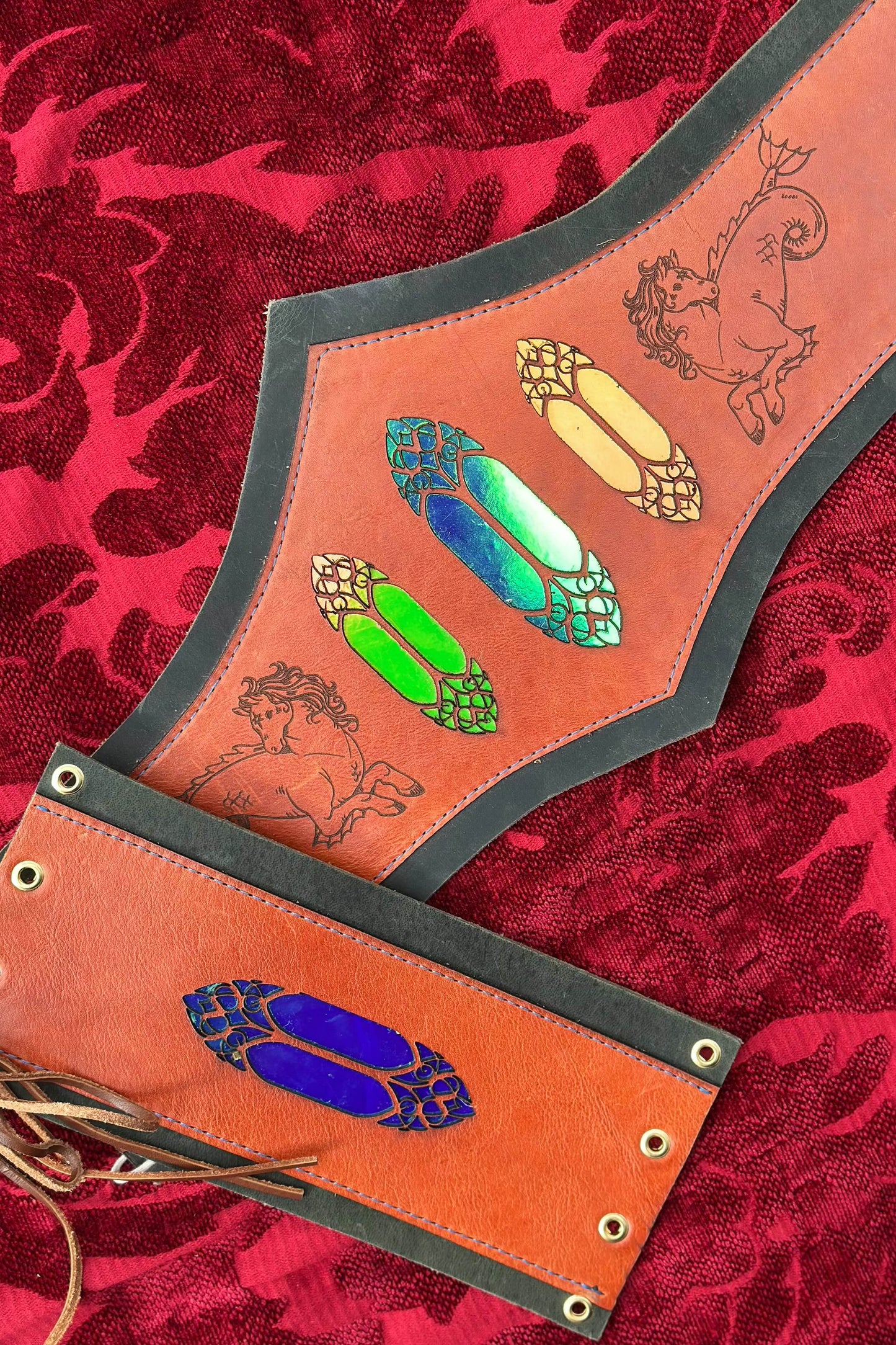 "Journey Through the Waves" - OOAK Corset Belt - Size SMALL