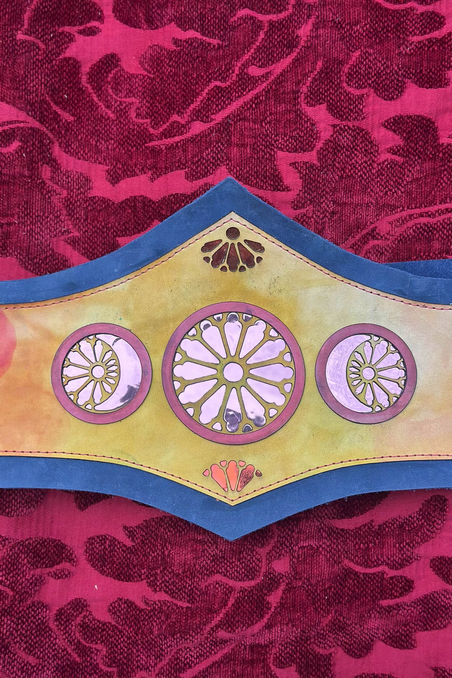 "Sunset Moons" - OOAK Corset Belt - Size SMALL