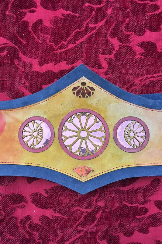 "Sunset Moons" - OOAK Corset Belt - Size SMALL