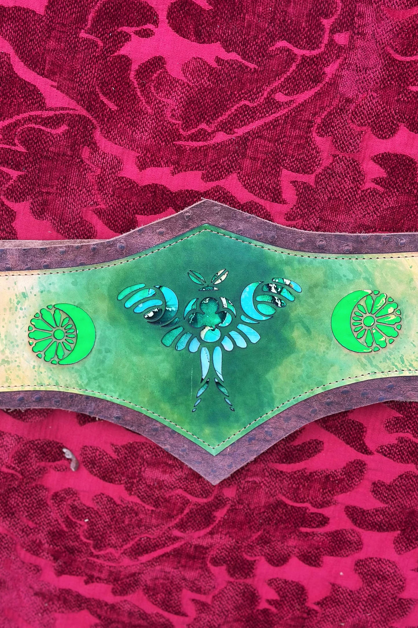 "Moth of the Moon" - OOAK Corset Belt - Size LARGE