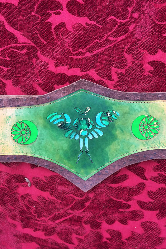 "Moth of the Moon" - OOAK Corset Belt - Size LARGE
