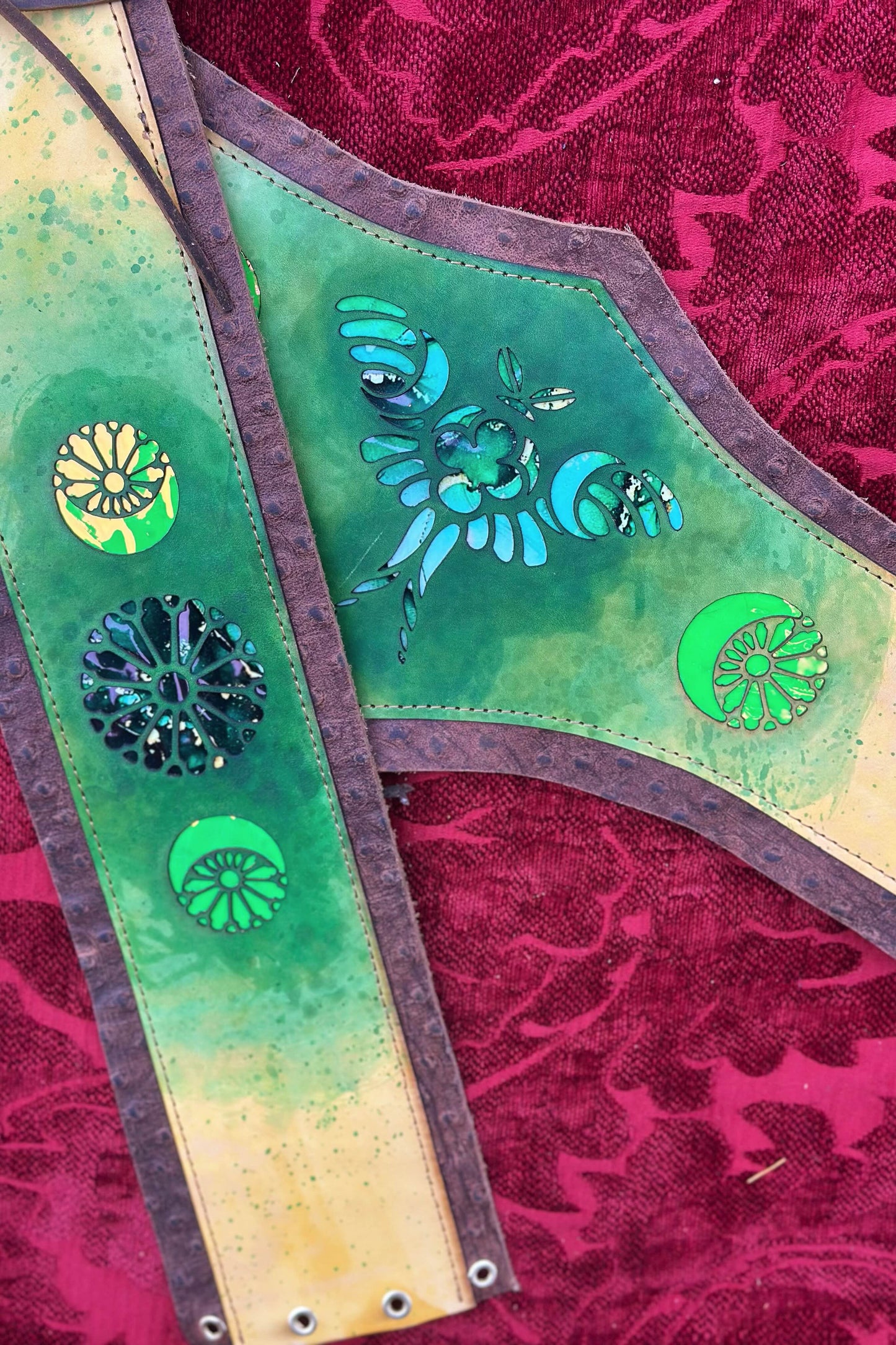 "Moth of the Moon" - OOAK Corset Belt - Size LARGE