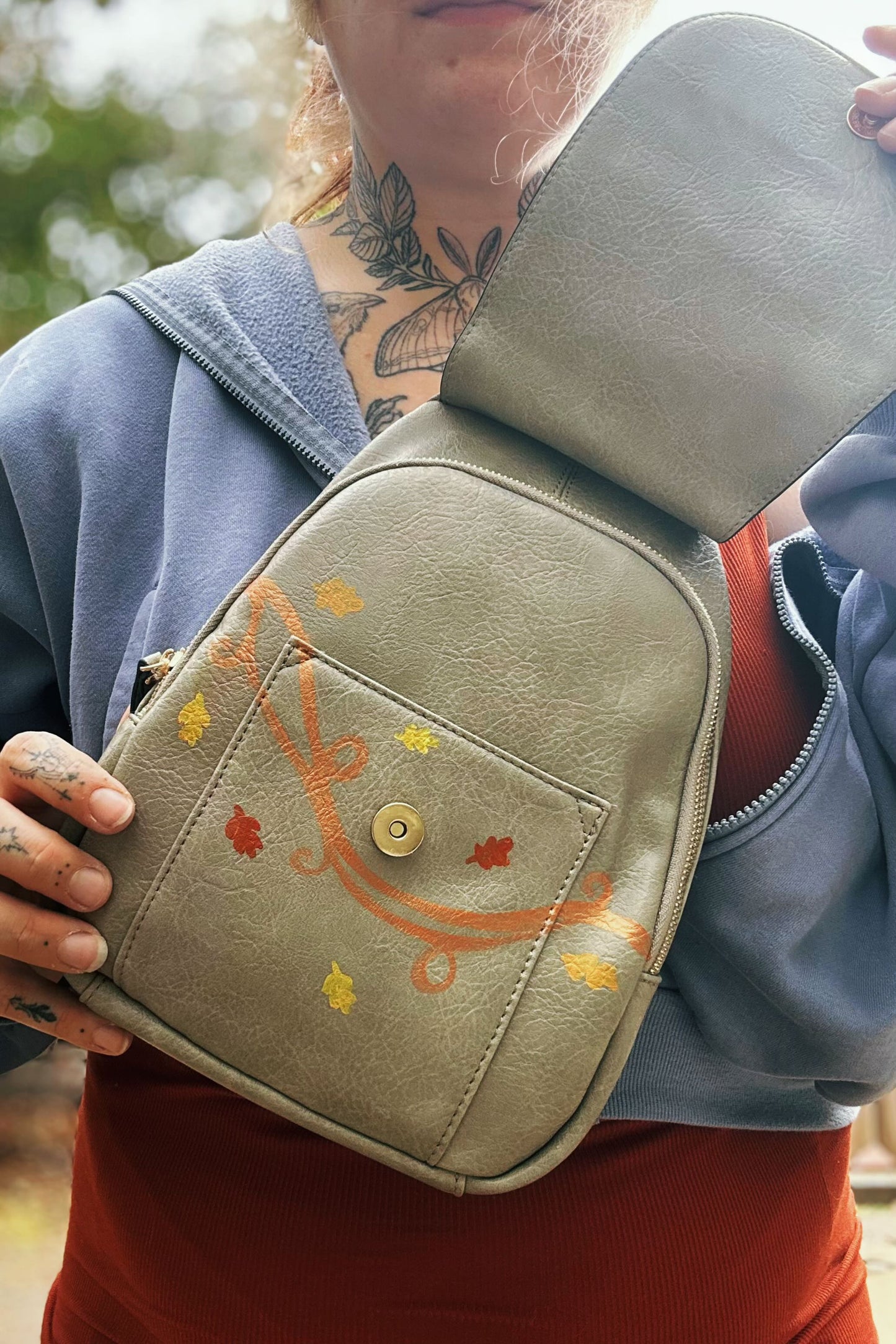 "Fire Leaf Watcher" - OOAK Traveler's Bag