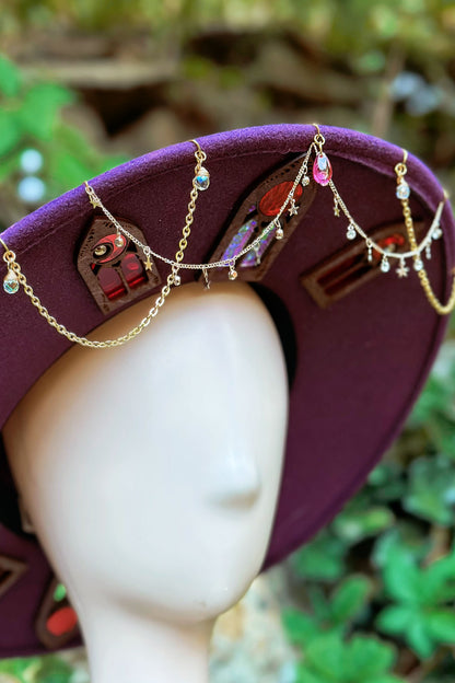 "The Witch of the Red Moon" - OOAK Halo Hat