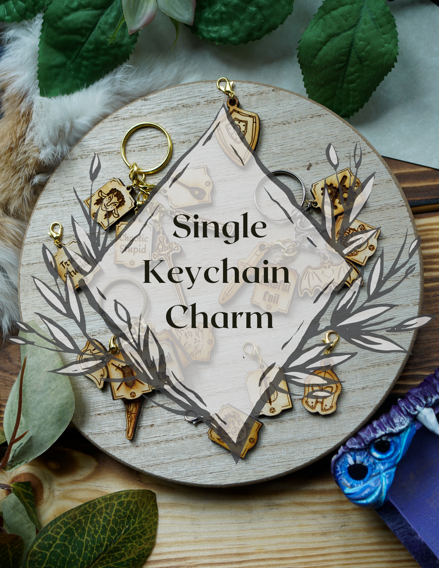 Single Character Keychain Charm