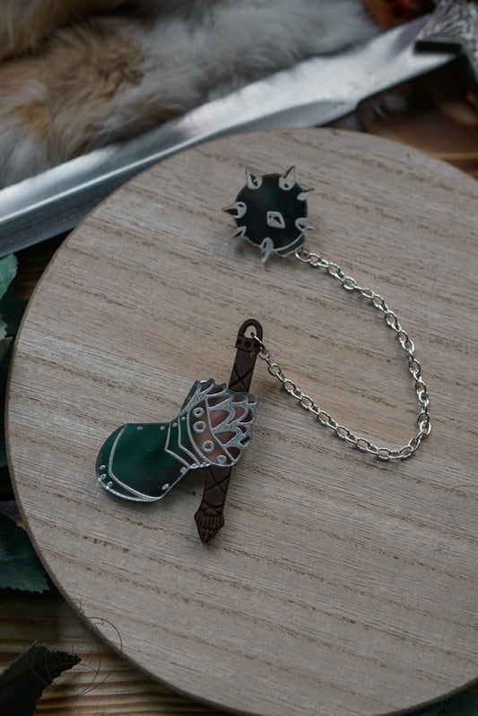 Lancelot's Mace Collar Pin